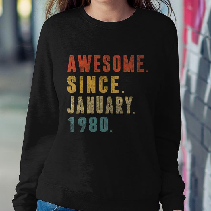 Awesome Since January 1980 42Nd Birthday Gift 42 Year Old Sweatshirt Gifts for Her