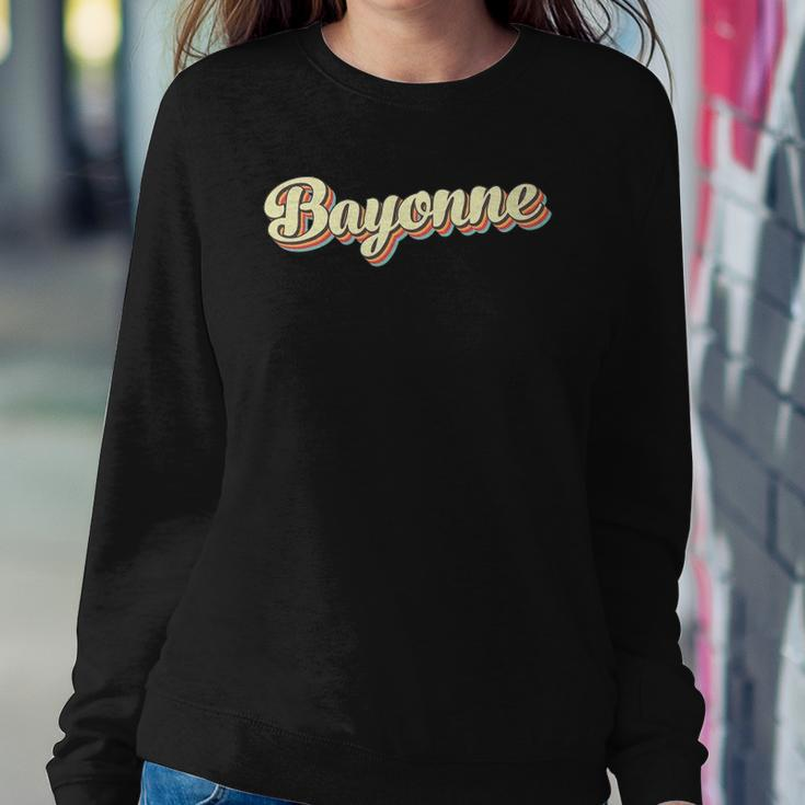 Bayonneretro Art Baseball Font Vintage Sweatshirt Gifts for Her
