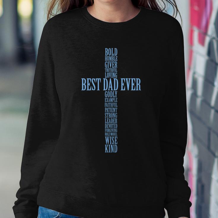 Best Dad Ever Positve Words Cross Sweatshirt Gifts for Her