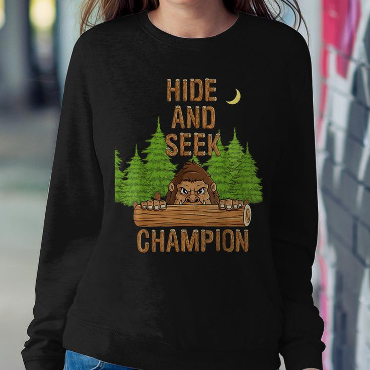 Bigfoot Hide And Seek Champion Funny Sasquatch Forest V2 Sweatshirt Gifts for Her
