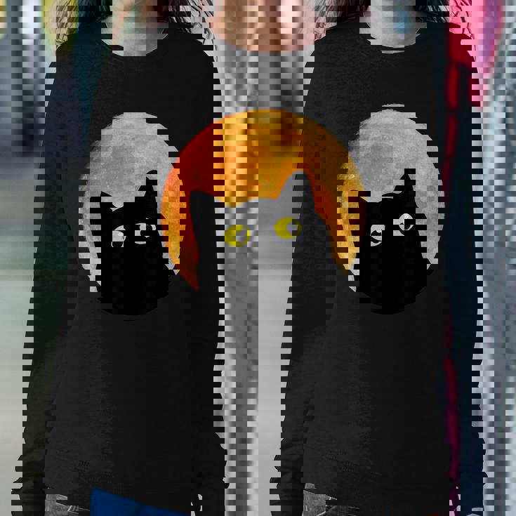 Black Cat Halloween Design Funny Cat Halloween Sweatshirt Gifts for Her