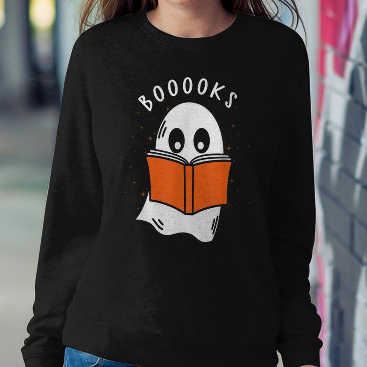 Booooks Ghost Books Halloween Teacher Funny Teacher Sweatshirt Gifts for Her