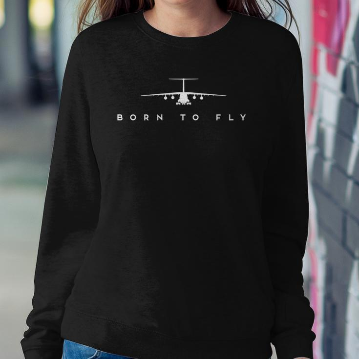 Born To Fly &8211 C-17 Globemaster Pilot Gift Sweatshirt Gifts for Her