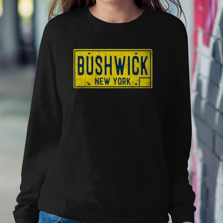 Bushwick Brooklyn New York Old Retro Vintage License Plate Sweatshirt Gifts for Her