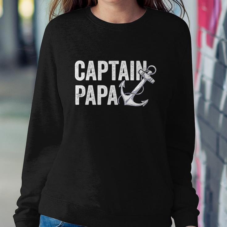 Captain Papa Pontoon Lake Sailor Fuuny Fishing Boating Sweatshirt Gifts for Her
