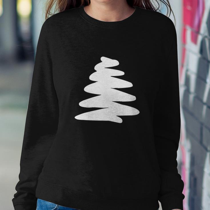 Christmas Trendy Drawing Tree Artistic Sweatshirt Gifts for Her