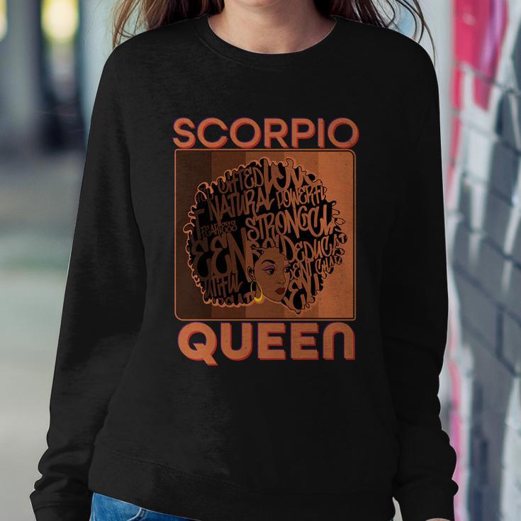 Cool Retro Scorpio Queen Afro Woman Sweatshirt Gifts for Her