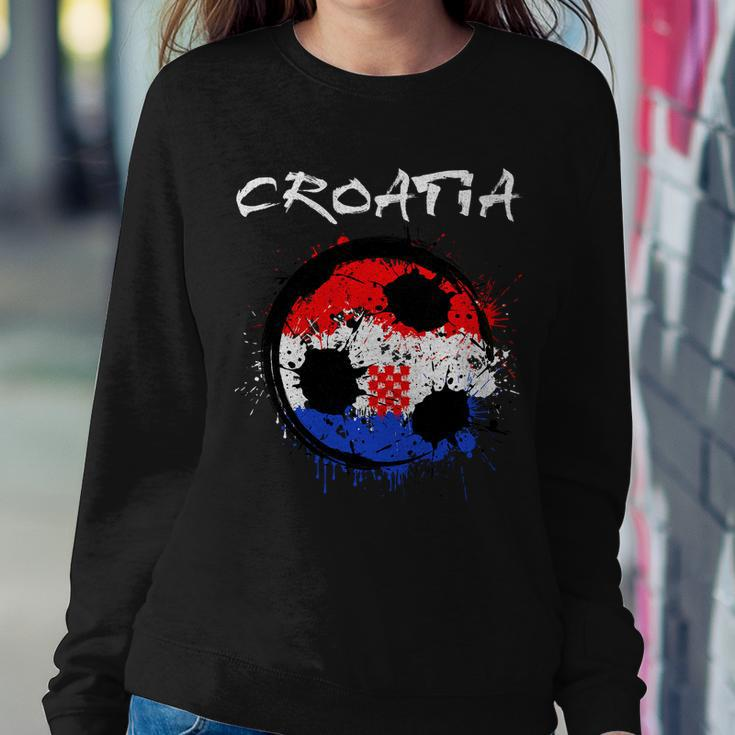 Croatia Soccer Ball Flag Sweatshirt Gifts for Her
