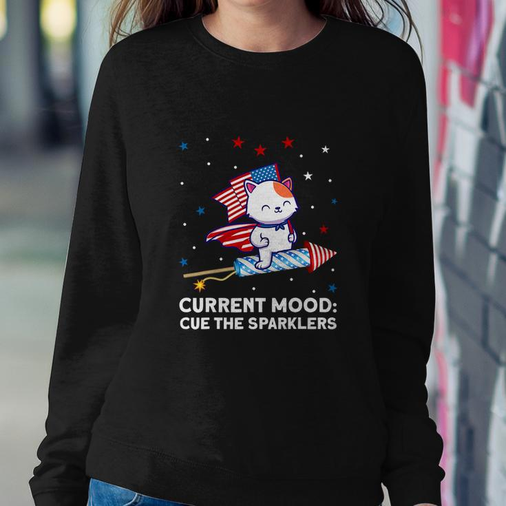 Current Mood Cue The Sparklers 4Th Of July Sweatshirt Gifts for Her