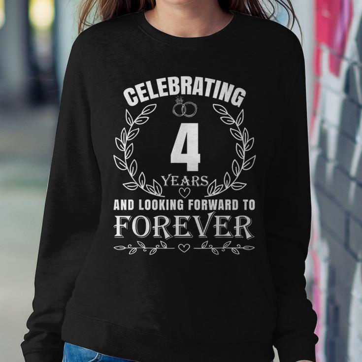 Cute 4Th Wedding Anniversary For Couples Married 4 Year Sweatshirt Gifts for Her