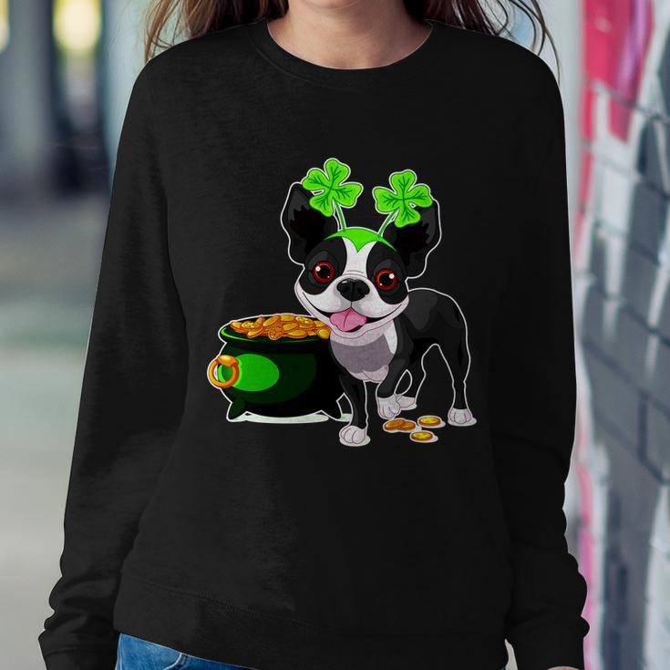 Cute Boston Terrier Shamrock St Patricks Day Sweatshirt Gifts for Her