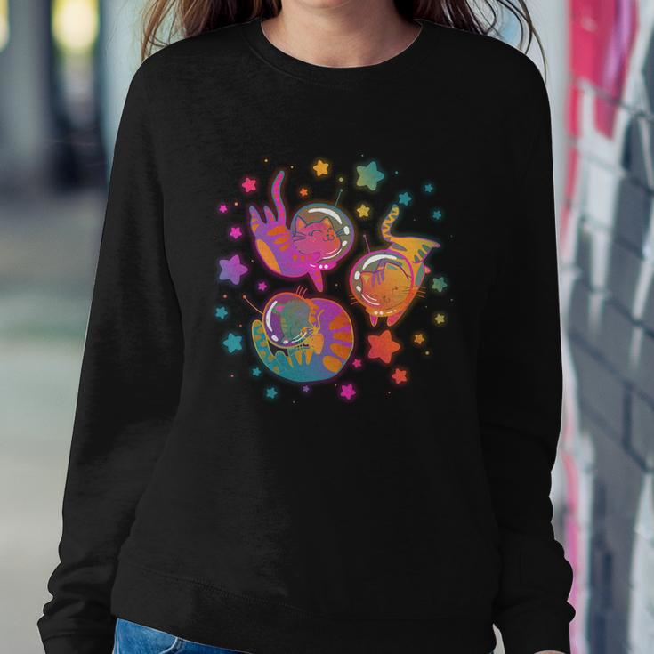 Cute Funny Astronaut Space Kitty Cats Sweatshirt Gifts for Her