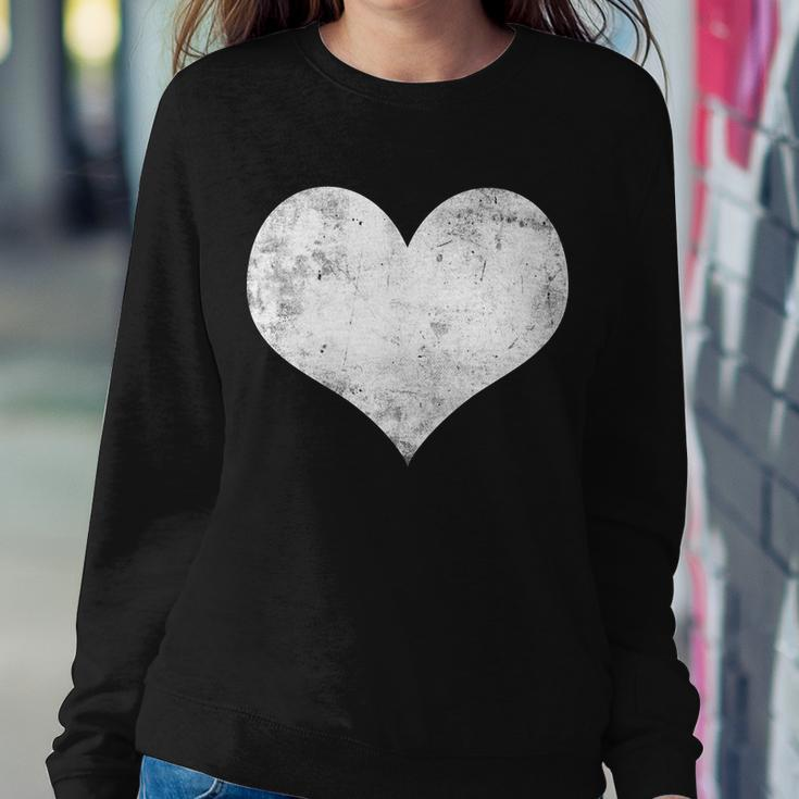 Cute Heart Valentines Day Vintage Distressed Sweatshirt Gifts for Her