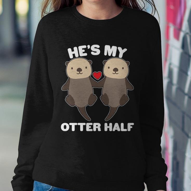 Cute Hes My Otter Half Matching Couples Shirts Graphic Design Printed Casual Daily Basic Sweatshirt Gifts for Her