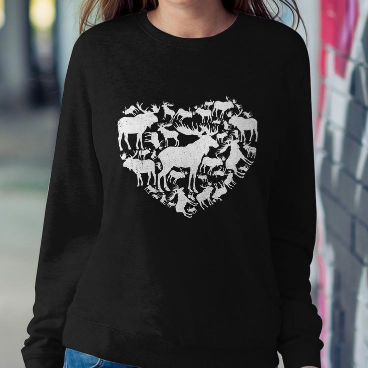 Cute Valentines Day Couple Heart Moose Animals Lover Gift Sweatshirt Gifts for Her