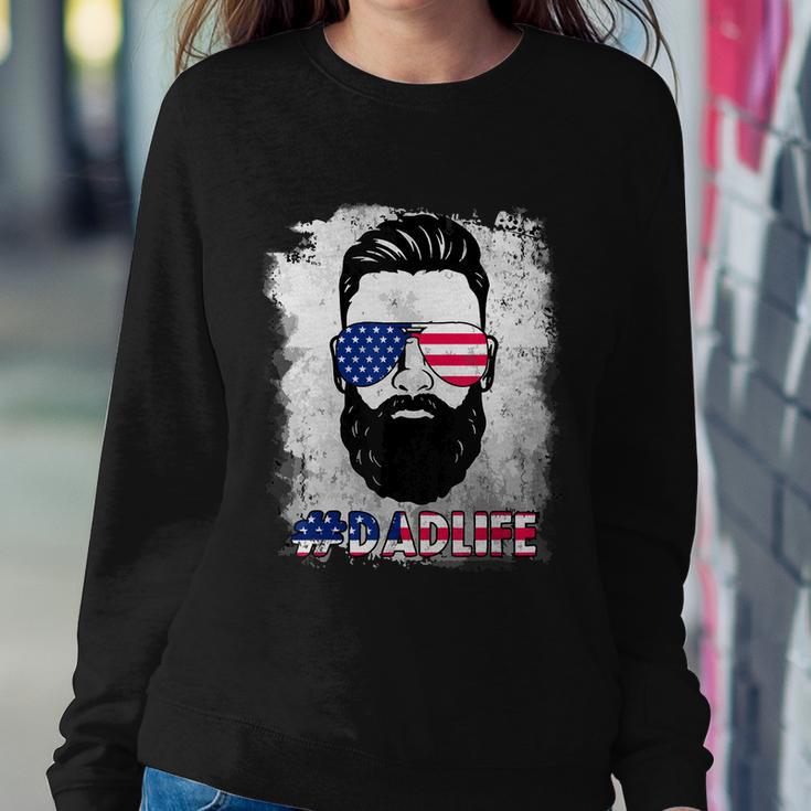 Dad Life Beard Sunglasses Usa Flag Fathers Day 4Th Of July Sweatshirt Gifts for Her