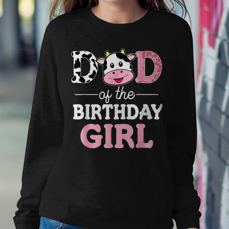 Dad Of The Birthday Girl Farm Cow Daddy Papa Sweatshirt Gifts for Her