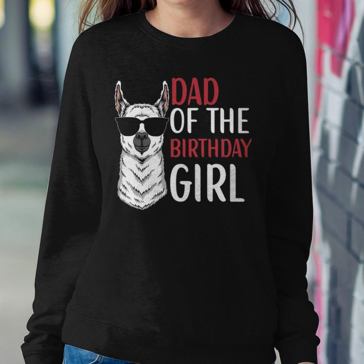 Dad Of The Birthday Girl Matching Birthday Outfit Llama Sweatshirt Gifts for Her