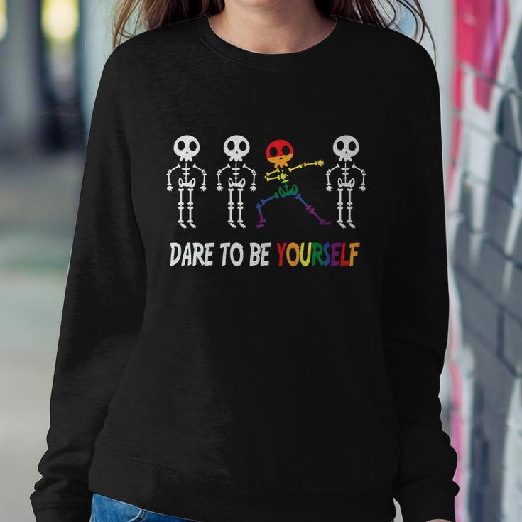 Dare To Be Yourself Lgbt Gay Pride Lesbian Bisexual Ally Quote Sweatshirt Gifts for Her