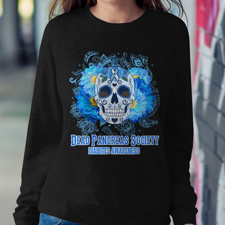 Dead Pancreas Society Diabetes Awareness Sugar Skull Sweatshirt Gifts for Her