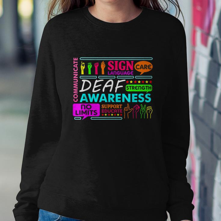 Deaf Awareness Sign Deafness Hearing Loss Warrior Tshirt Sweatshirt Gifts for Her