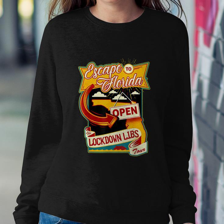 Desantis Escape To Florida The Lockdown Libs Both Sides Gift Sweatshirt Gifts for Her