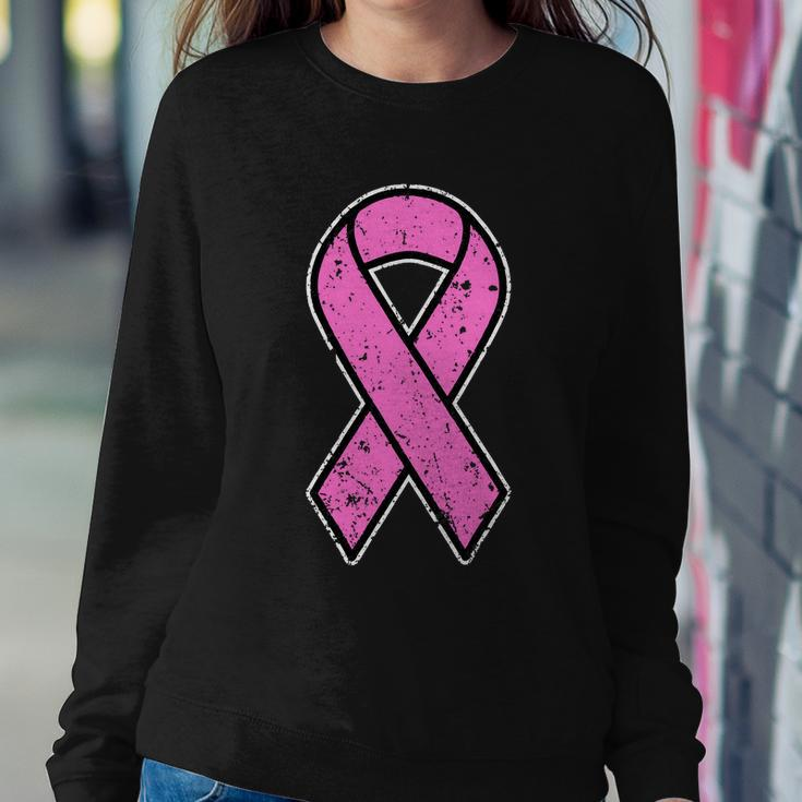 Distressed Breast Cancer Awareness Pink Ribbon Tshirt Sweatshirt Gifts for Her