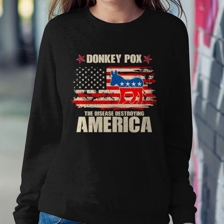 Distressed Donkey Pox The Disease Destroying America Sweatshirt Gifts for Her