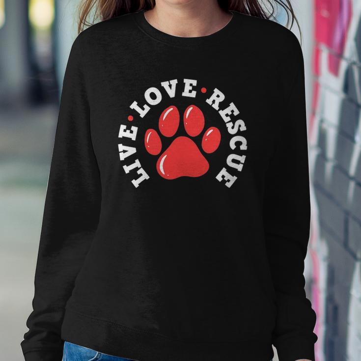 Dog Rescue Adopt Dog Paw Print Sweatshirt Gifts for Her