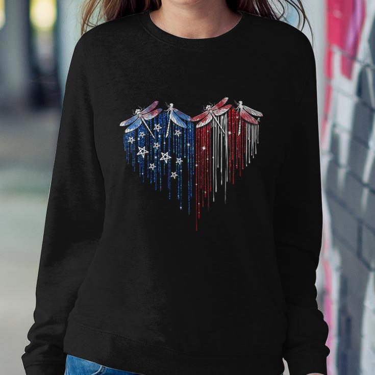 Dragonfly 4Th Of July Usa Flag America Patriotic Usa Sweatshirt Gifts for Her