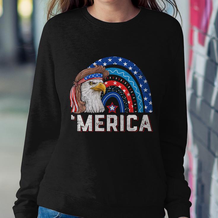 Eagle Mullet 4Th Of July Rainbow Usa American Flag Merica Gift Sweatshirt Gifts for Her