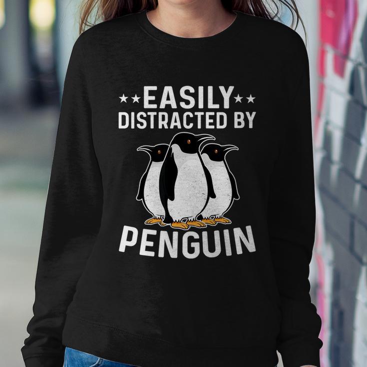 Easily Distracted By Penguins Gentoo Adelie Penguin Lovers Gift Sweatshirt Gifts for Her