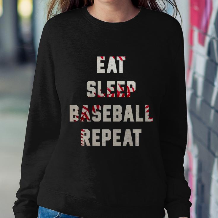 Eat Sleep Baseball Repeat Gift Baseball Player Fan Funny Gift Sweatshirt Gifts for Her