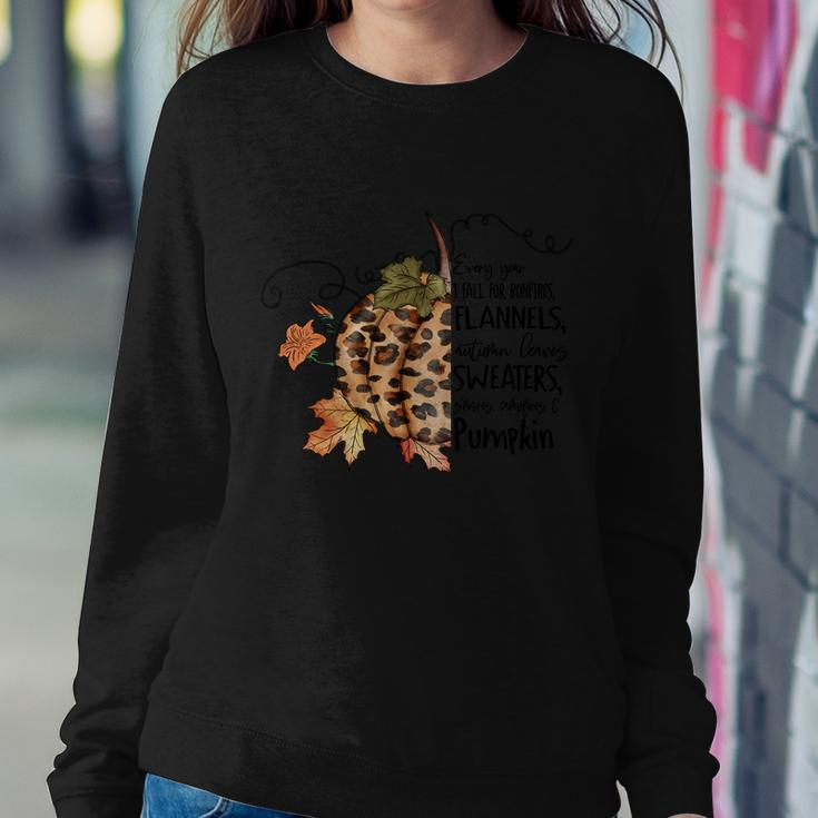 Every Your I Fall For Bonfires Flannels Autumn Leaves Sweatshirt Gifts for Her