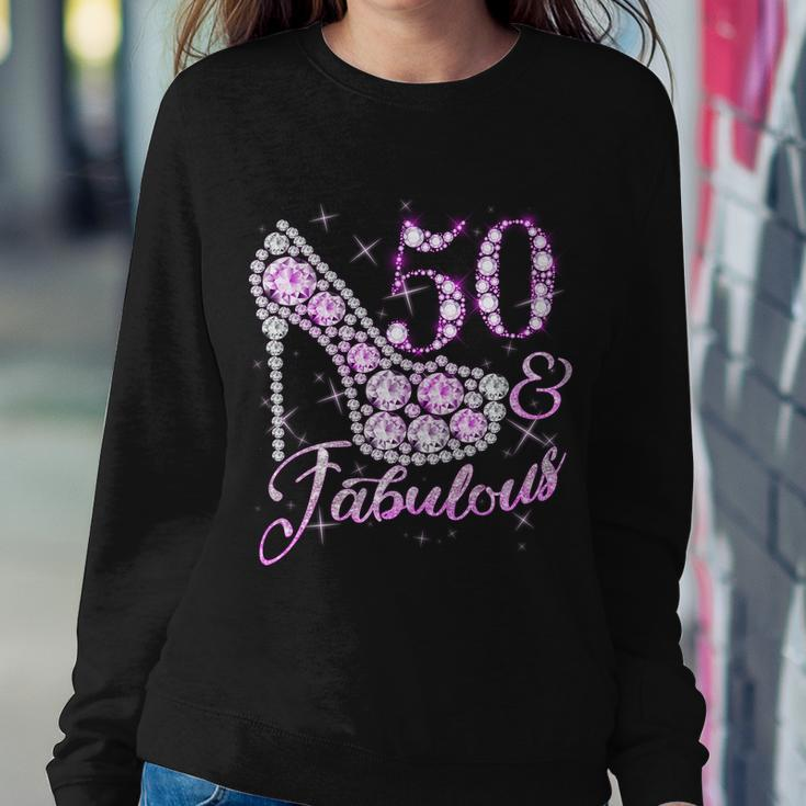Fabulous & 50 Sparkly Shiny Heel 50Th Birthday Tshirt Sweatshirt Gifts for Her