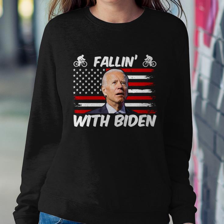 Fallin With Biden Funny Bike Meme Sweatshirt Gifts for Her