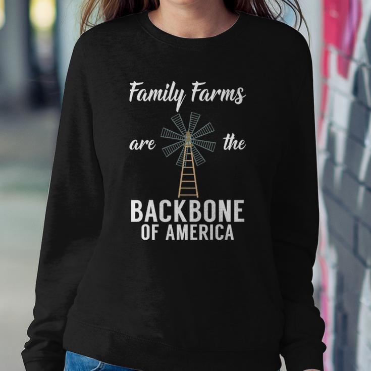 Family Farms Are The Backbone Of America Farm Lover Farming Sweatshirt Gifts for Her