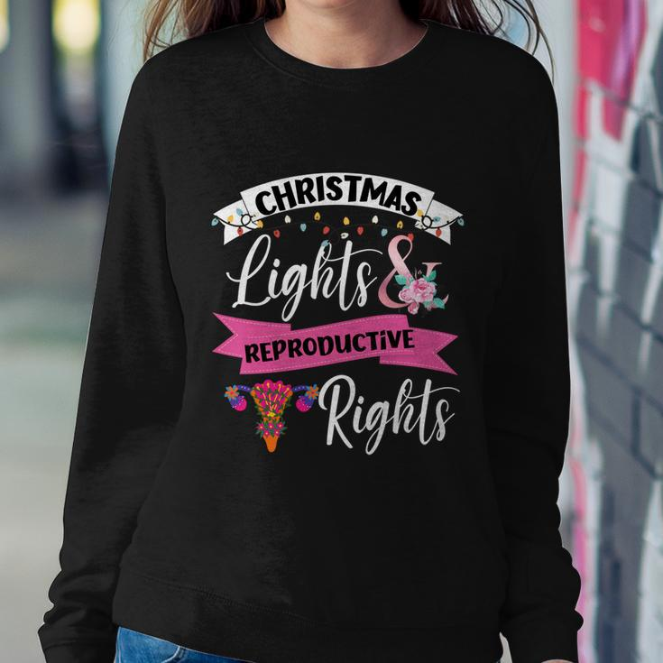 Feminist Christmas Lights And Reproductive Rights Pro Choice Funny Gift Sweatshirt Gifts for Her