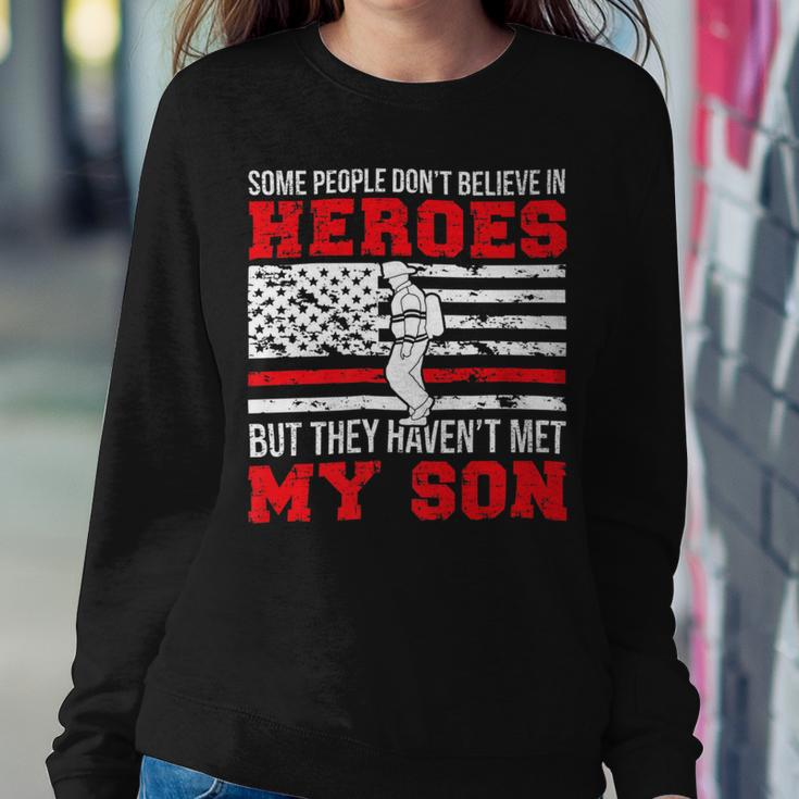 Firefighter Proud Fireman Dad Of A Firefighter Father Fire Dad Sweatshirt Gifts for Her