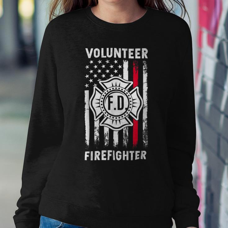 Firefighter Red Line Flag Fireman Wife Mom Volunteer Firefighter Sweatshirt Gifts for Her