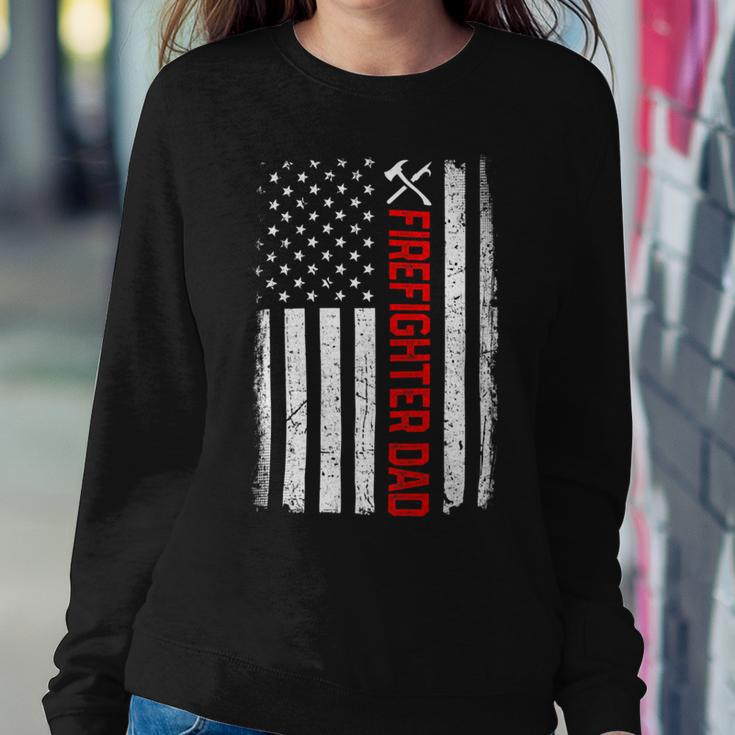 Firefighter Retro American Flag Firefighter Dad 4Th Of July Fathers Day Sweatshirt Gifts for Her
