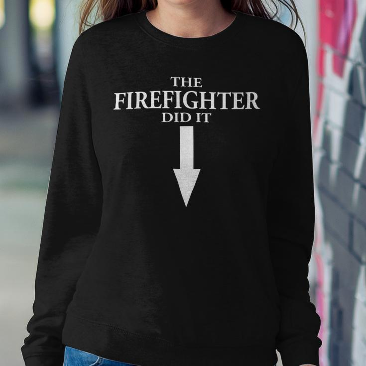 Firefighter The Firefighter Did It Firefighter Wife Pregnancy Sweatshirt Gifts for Her