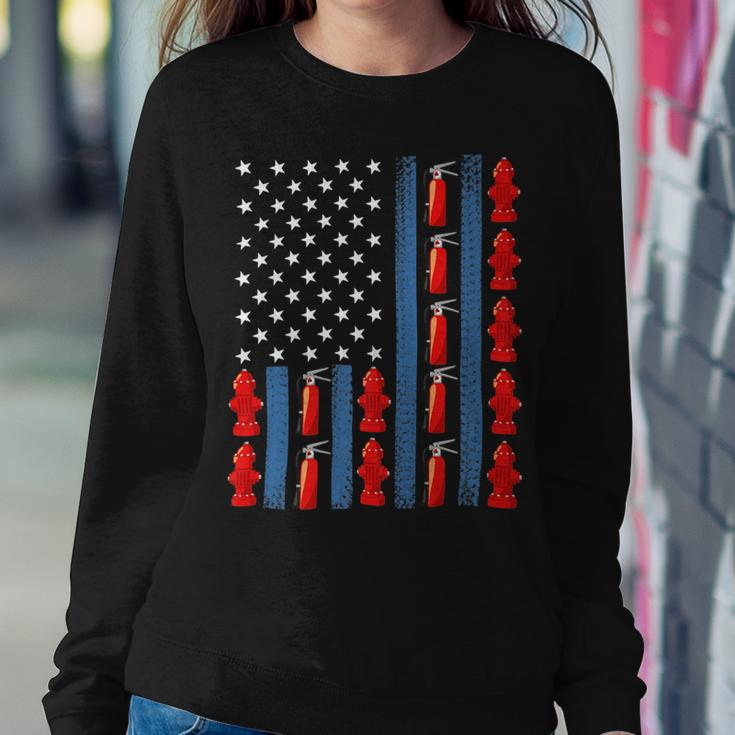 Firefighter Us American Flag Firefighter 4Th Of July Patriotic Man Woman_ Sweatshirt Gifts for Her
