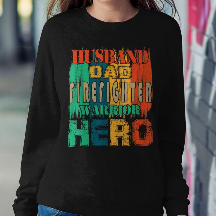 Firefighter Vintage Retro Husband Dad Firefighter Hero Matching Family V2 Sweatshirt Gifts for Her