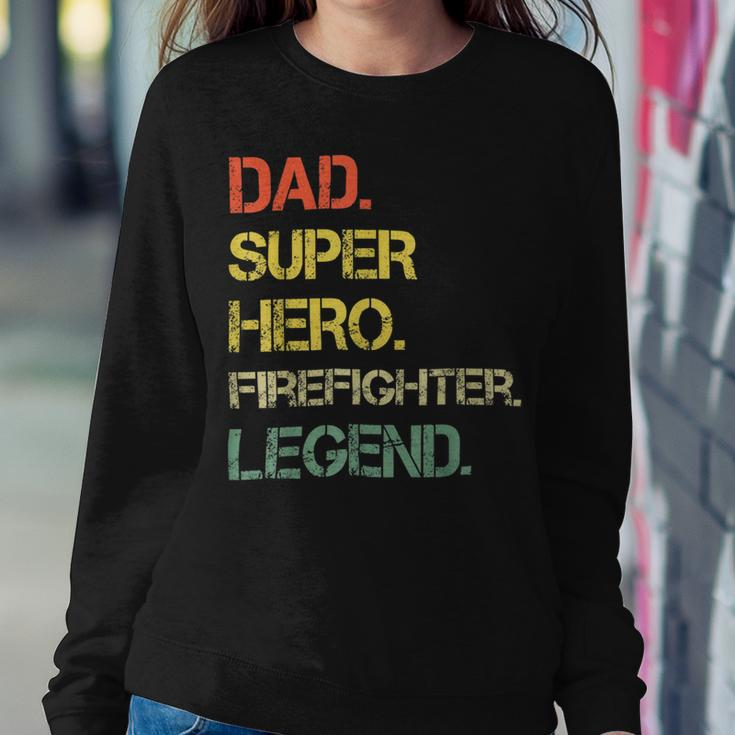 Firefighter Vintage Style Dad Hero Firefighter Legend Fathers Day Sweatshirt Gifts for Her