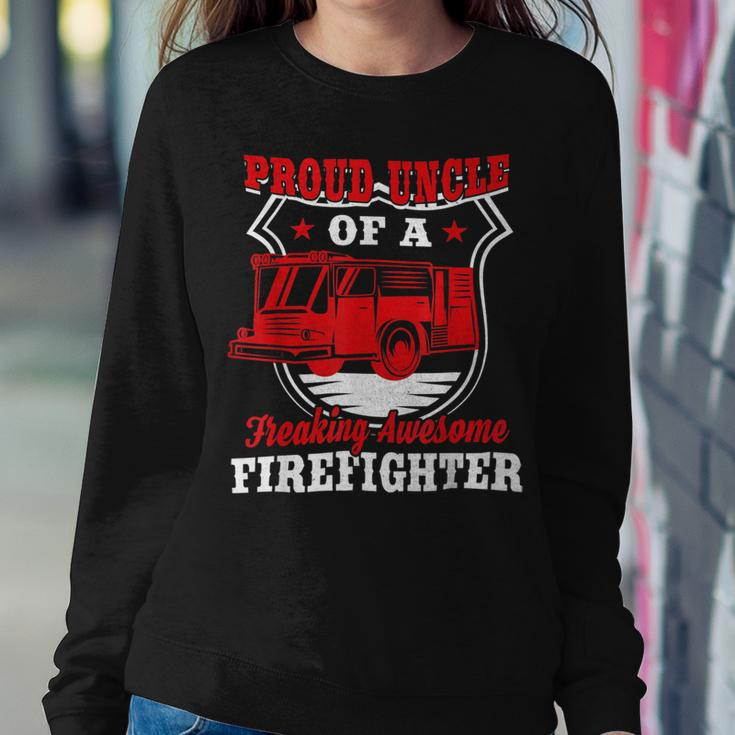 Firefighter Wildland Fireman Volunteer Firefighter Uncle Fire Truck Sweatshirt Gifts for Her