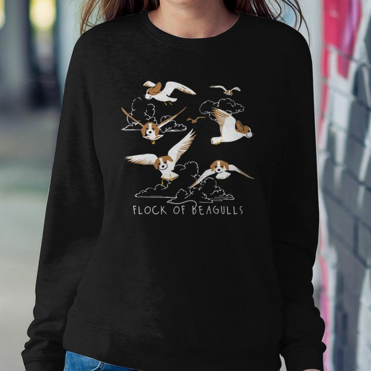Flock Of Beagulls Beagle With Bird Wings Dog Lover Funny Sweatshirt Gifts for Her