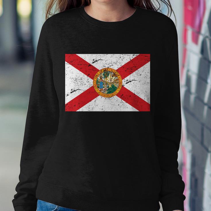 Florida Flag Distressed Vintage Sweatshirt Gifts for Her