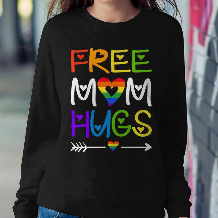 Free Mom Hugs Rainbow Heart Lgbt Pride Month Sweatshirt Gifts for Her