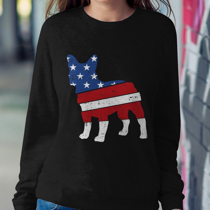 French Bulldog 4Th Of July Cute Frenchie American Flag Dog Sweatshirt Gifts for Her